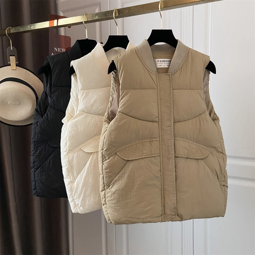 8801胖mm大码短款棉服马甲女秋冬时尚韩版棉衣坎肩背心马夹外套潮