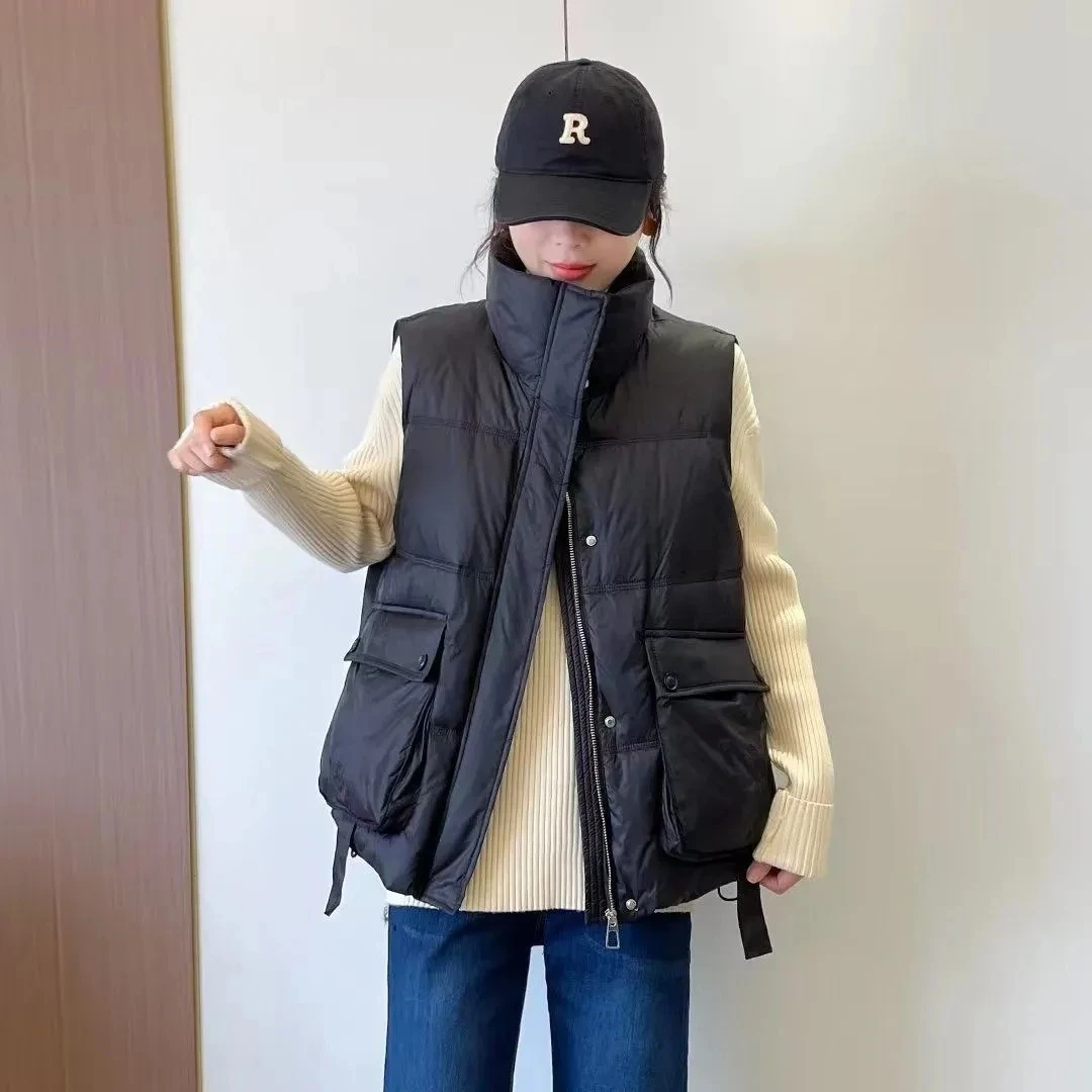 218胖mm棉服马甲女秋冬新款洋气大码宽松无袖棉衣坎肩外套200斤潮
