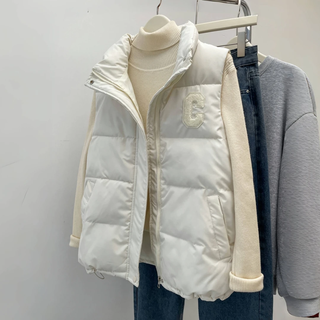 8805胖mm韩版棉服背心马甲女秋冬新款学生外穿宽松百搭马夹外套