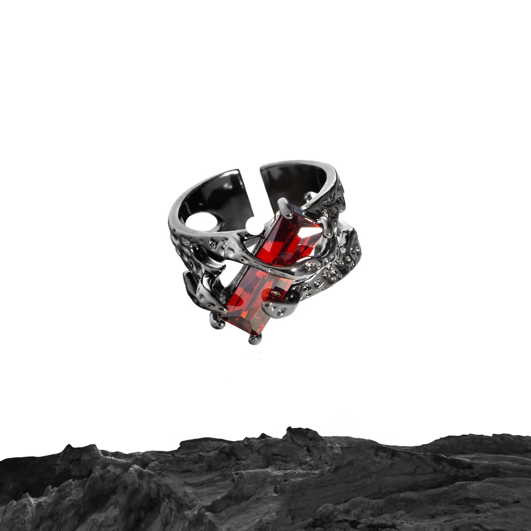 铜合金戒指 【福利款红伯爵】暗黑风设计潮酷个性重工开口戒TB 3268