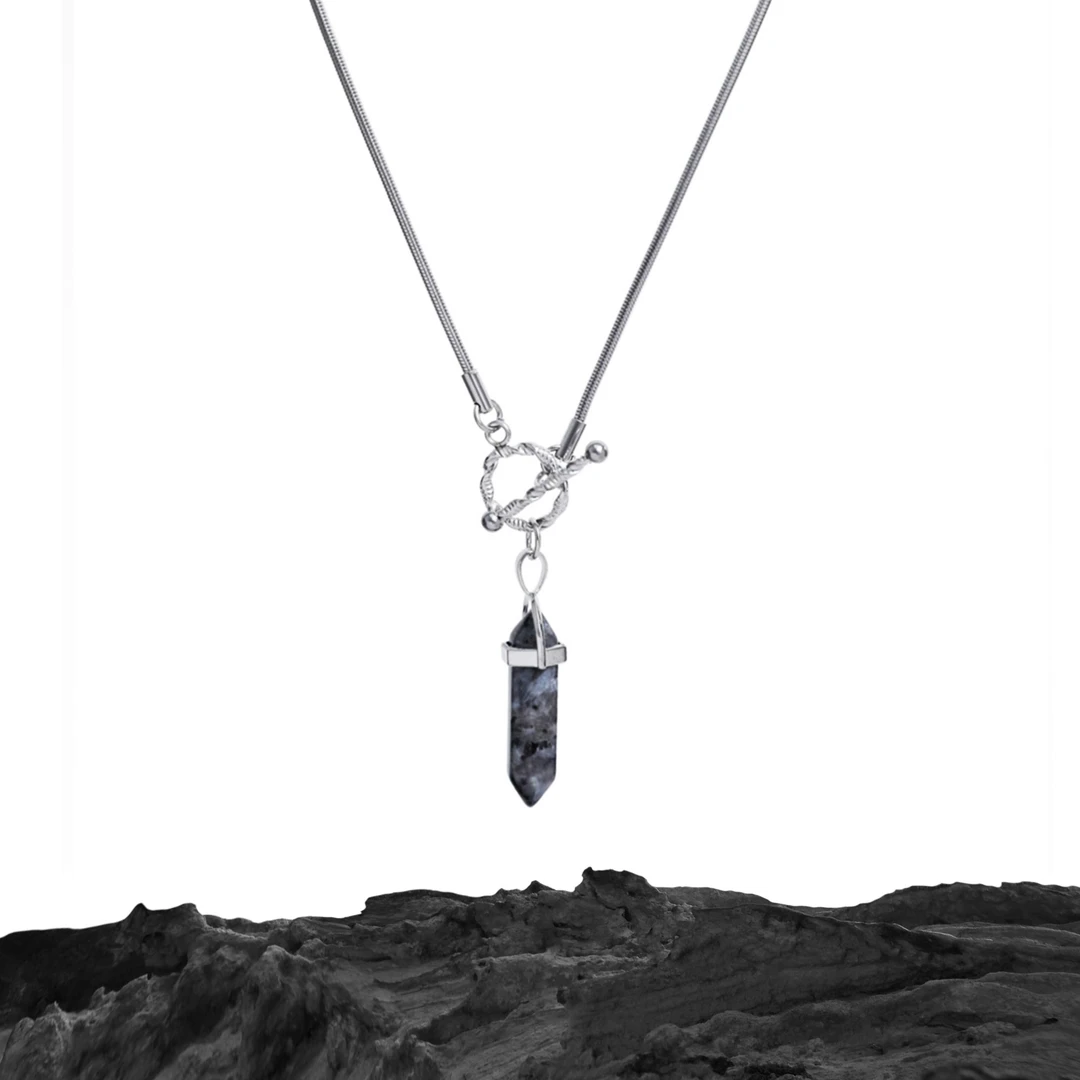 钛钢项链 【六岩柱】小众百搭时尚设计六角吊坠蛇骨项链TB 4530