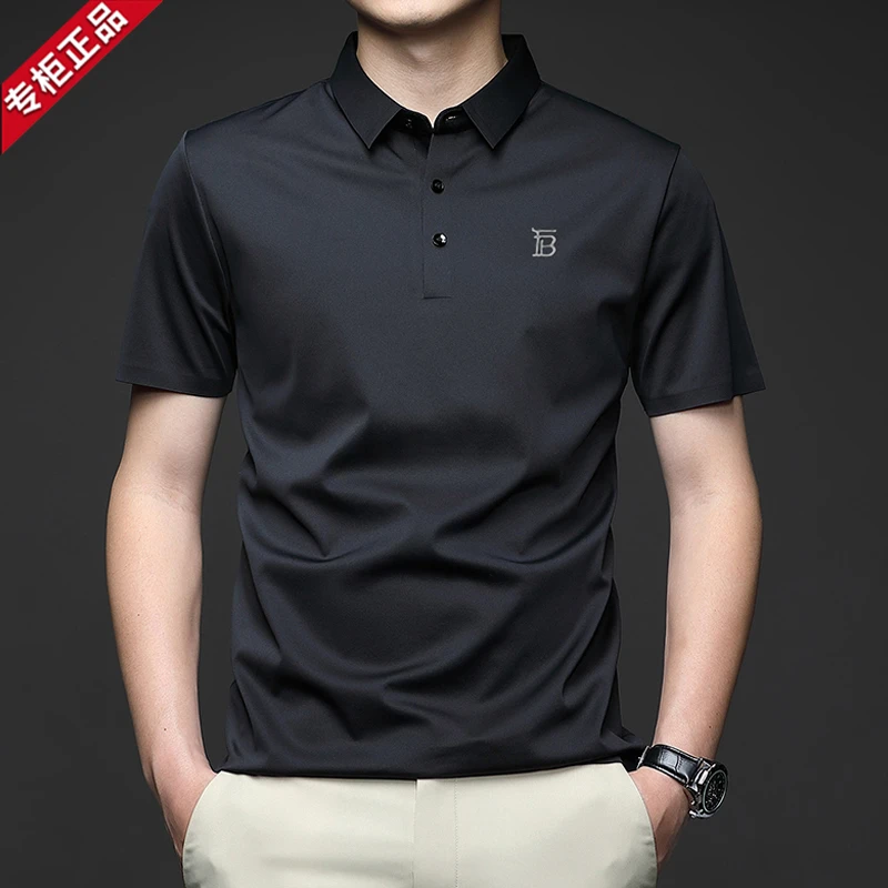 欧洲站轻奢专柜英伦正品LUNBBLRRY短袖T恤男士夏季无痕冰感POLO杉