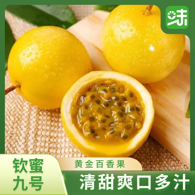 广西钦蜜九号天然黄金百香果酸甜多汁香甜饱满