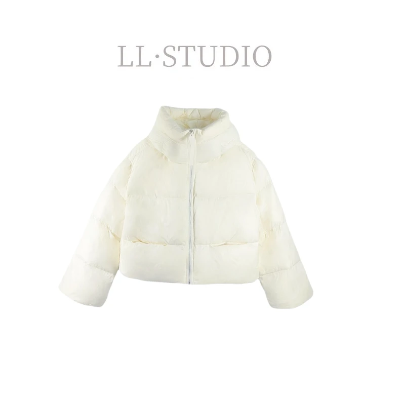 妙兮·LL冬季新款时尚90白鸭绒短款气质连帽上衣*20242321