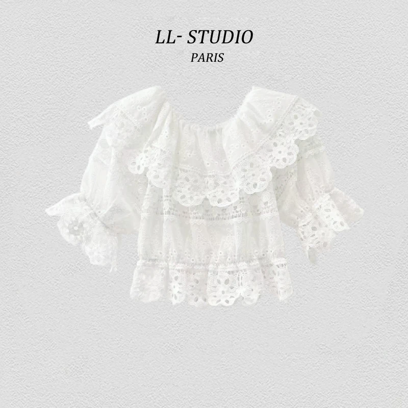 妙兮LL 新款新中式白色百搭舒适透气女士上衣#20240532