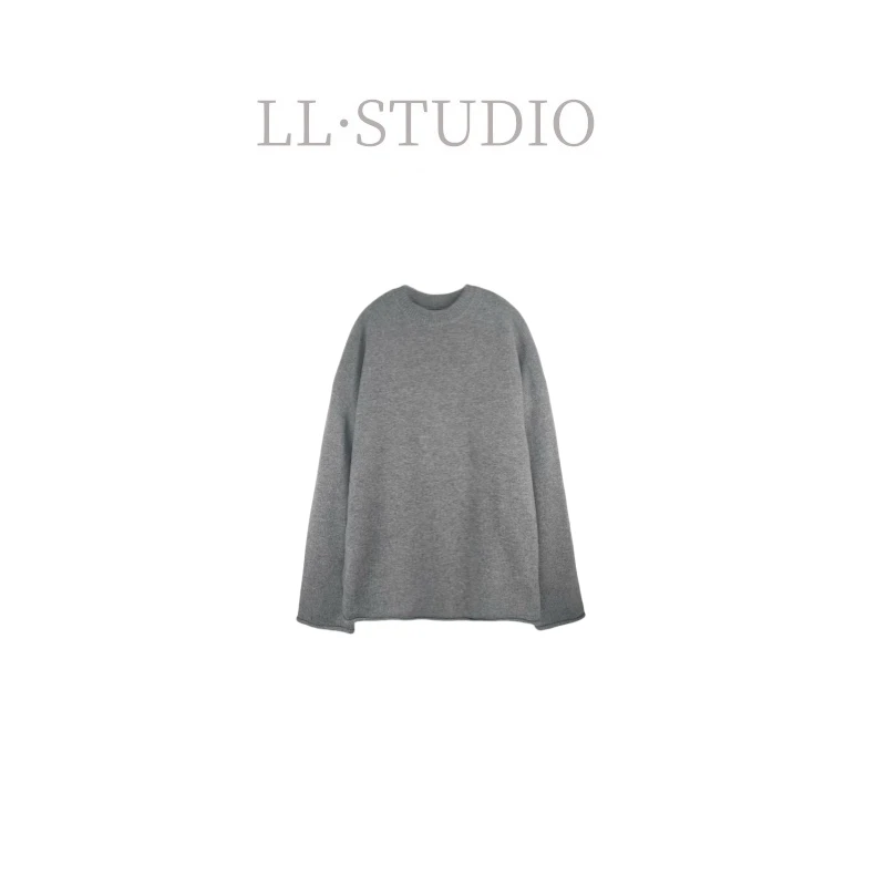 妙兮·LL清新圆领简约透气百搭长袖毛衣*20242122