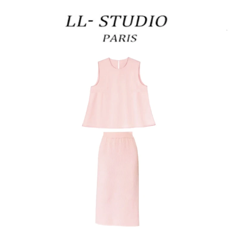 48妙兮LL新款夏季透气舒适凉爽百搭休闲女士上衣+裙子#20241025