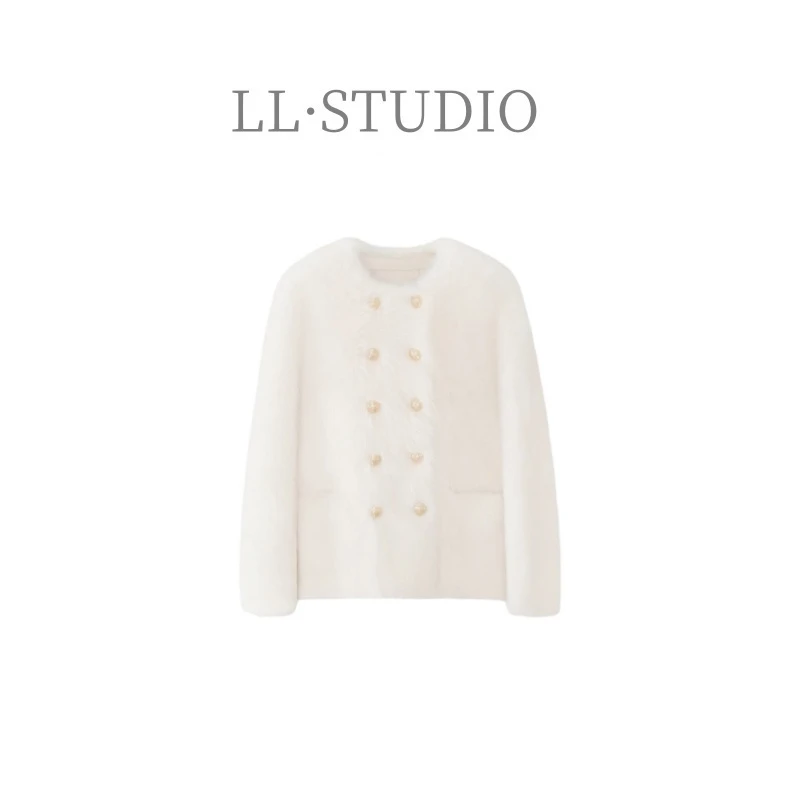 妙兮·LL 秋冬新款百分百羊毛轻奢高级感小香风女装外套#20241324