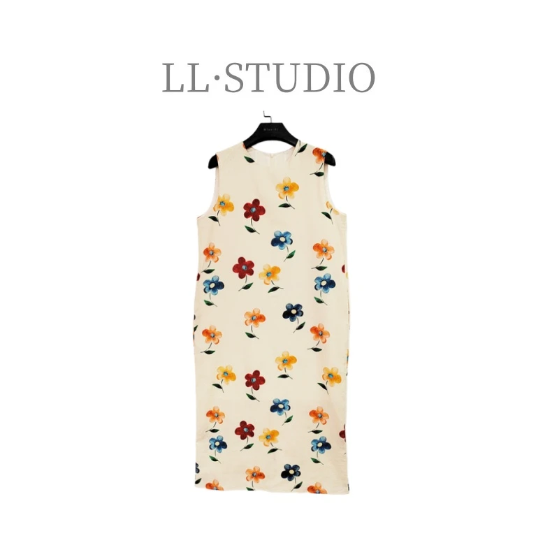 48妙兮LL夏季新款碎花舒适透气凉爽显瘦气质宽松连衣裙#20241204