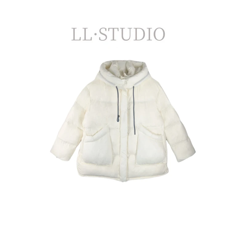 妙兮·LL冬季新款时尚气质轻奢宽松90白鸭绒保暖羽绒服*20242327