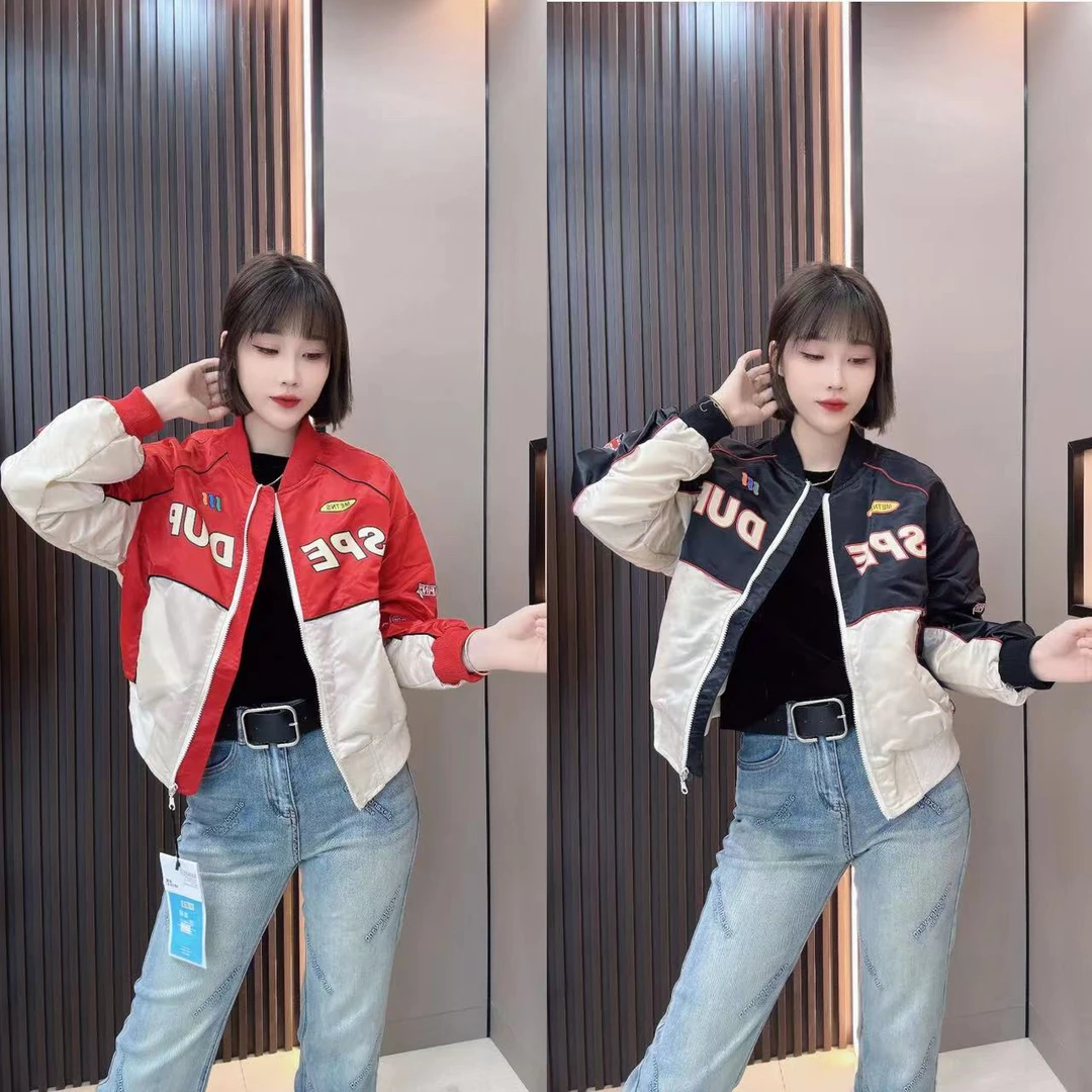 敏宝儿➕拼色醋酸缎机车帅气棒球服（加棉）