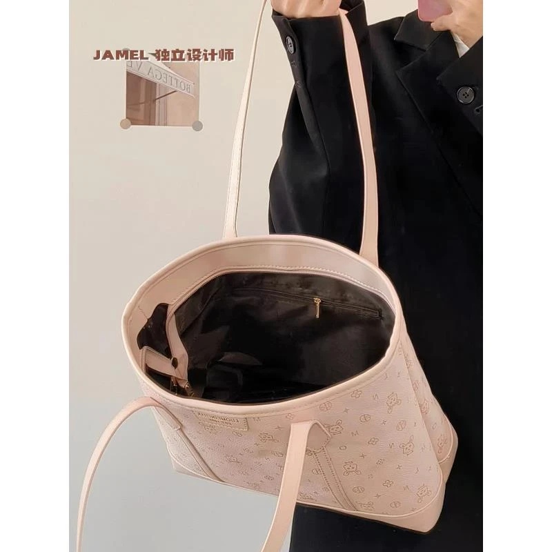 jamel大容量托特包女包2023新款夏季ins学生上课单肩包百搭通勤包