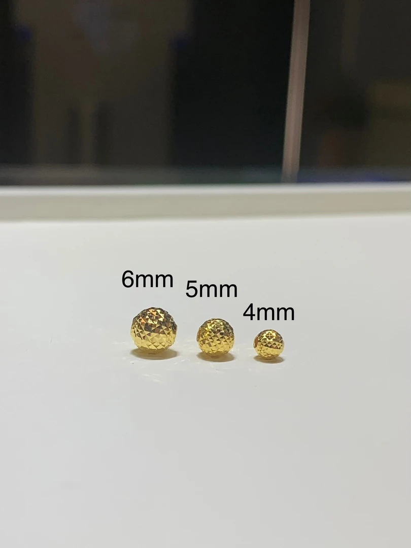 水贝黄金足金999车花菠萝珠5D硬金空心转运珠DIY素款纯金金珠散珠