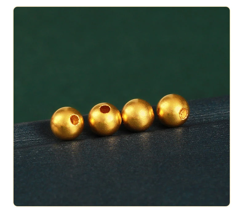 黄金足金999古法金珠5D硬金10mm转运珠DIY隔珠光珠散珠金子