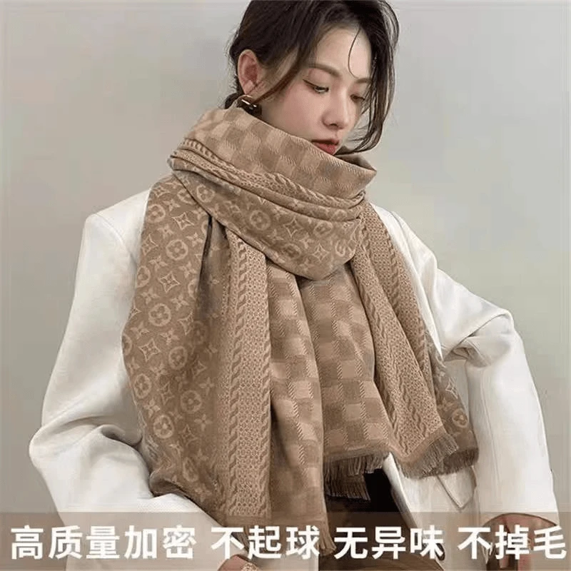 仿羊绒大围巾女潮新款冬时尚百搭长款高级感保暖披肩加厚围脖洋气