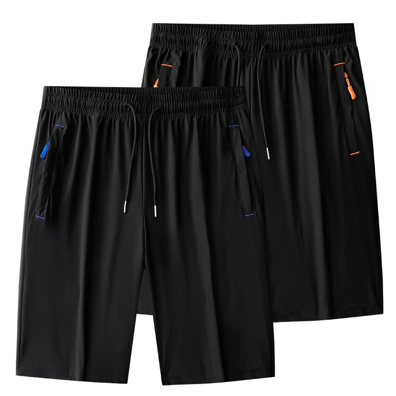 短裤男五分裤宽松大码冰丝裤男夏季薄款速干运动裤男弹力外穿中裤