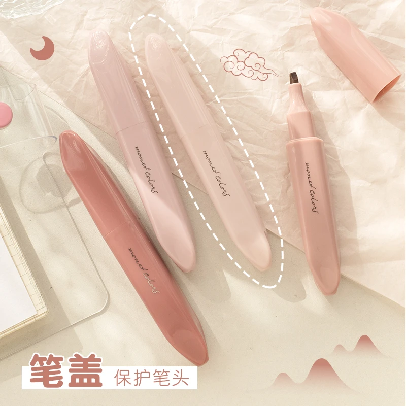 集物社莫奈色软头涂鸦荧光笔塑料材质护眼色学生笔记手账绘画设计