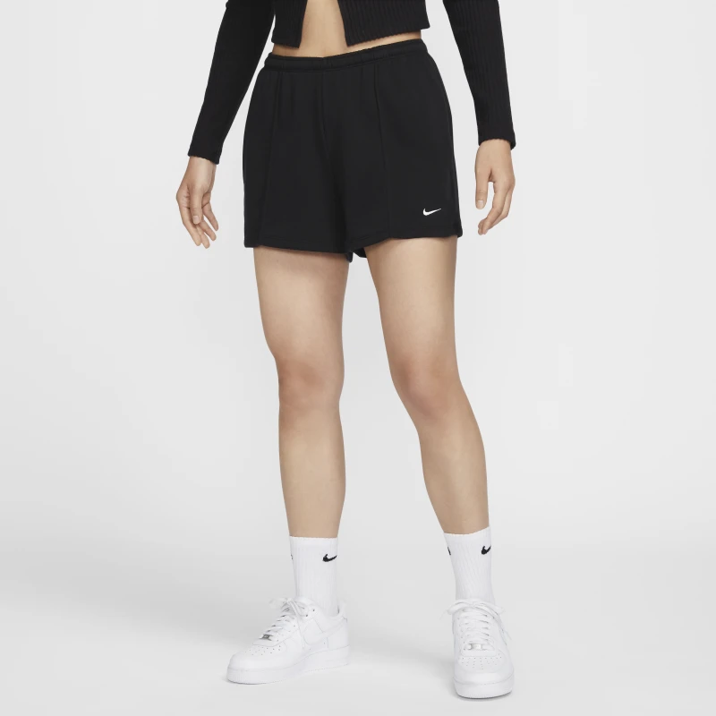 Nike耐克官方女子中腰法式毛圈短裤秋季运动裤耐克勾勾休闲HF6941