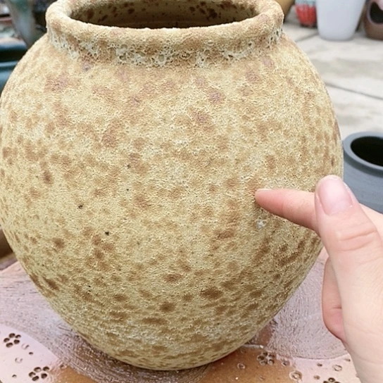 紫砂花盆口15高度26无孔