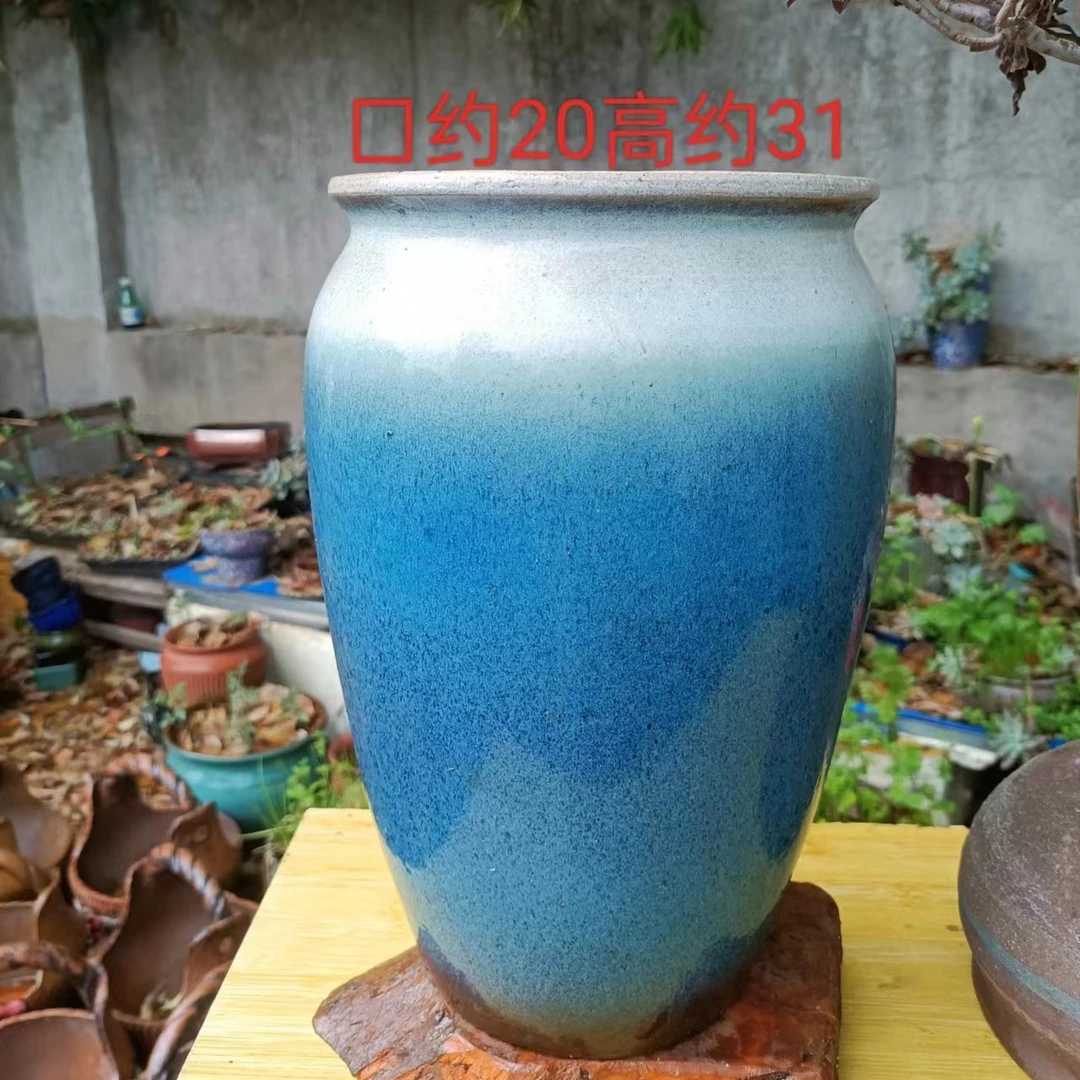 紫砂粗陶大号景观法师系列透气花盆