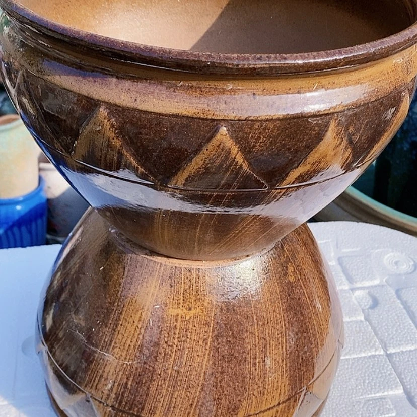 【闪购商品】紫砂花盆高度17 25两个