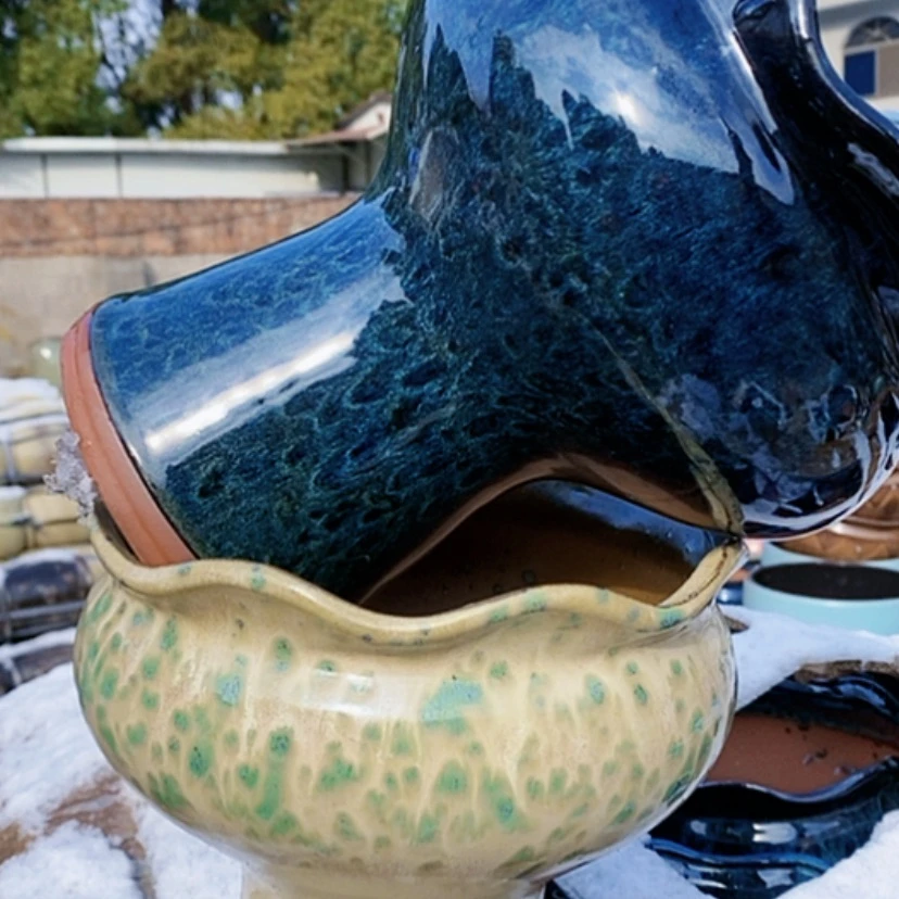 【闪购商品】紫砂花盆高度21 20一对