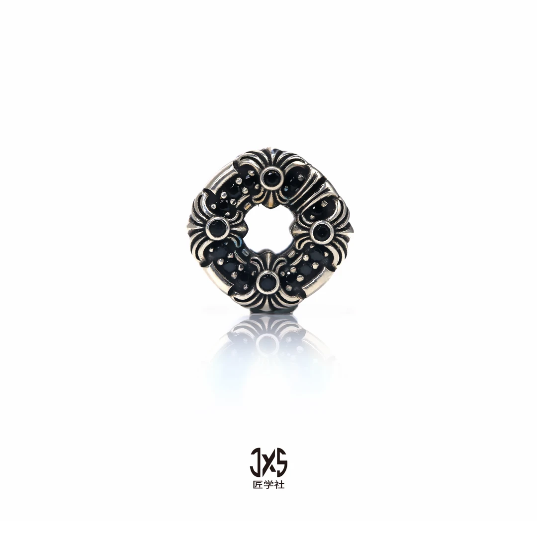 925银合成锆石银制品 匠学社原创新款阑夜连接扣手串DIY配饰