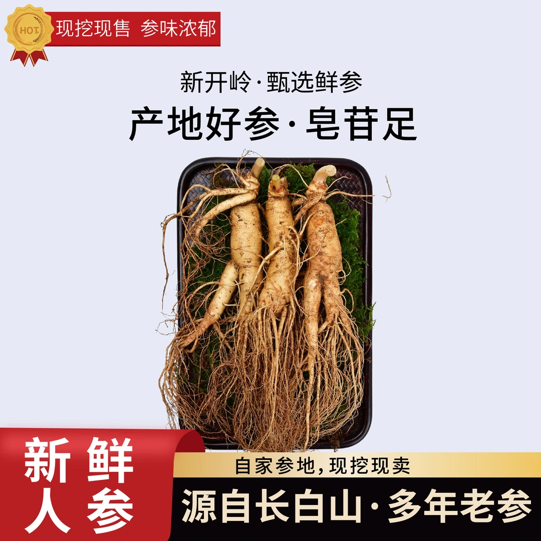 新开岭【长白山新鲜人参】3支200克装