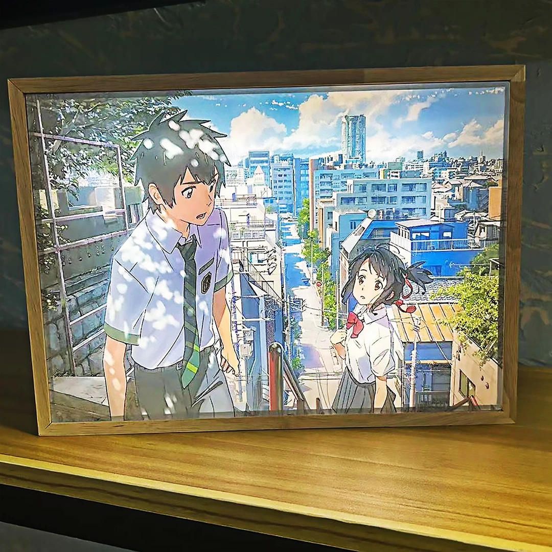 ins床头灯光画你的名字索隆发光装饰画桌搭现代简约治愈开灯挂画