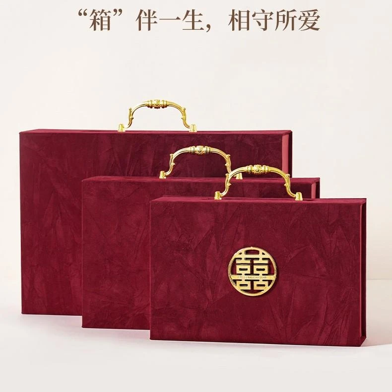 2025年高档彩礼钱盒子订婚现金礼金箱定婚聘金盒高端结婚用品大全