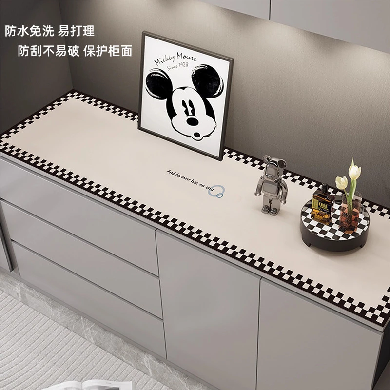 鞋柜垫台面垫子电视柜桌垫防尘耐脏餐桌垫桌布免洗防水防油松弛感