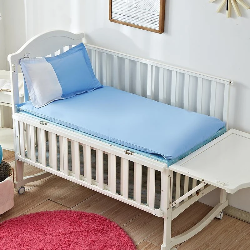 幼儿园儿童宝宝100%纯棉纯色格子垫子套垫子透气简约保暖可拆洗