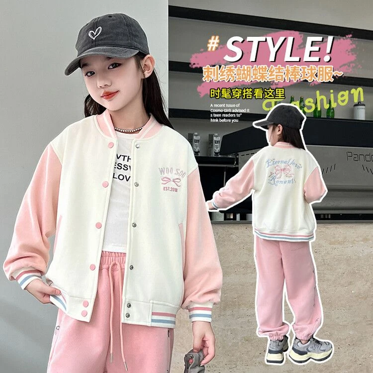 LCMCN【外套】秋冬款刺绣蝴蝶结棒球服外套065