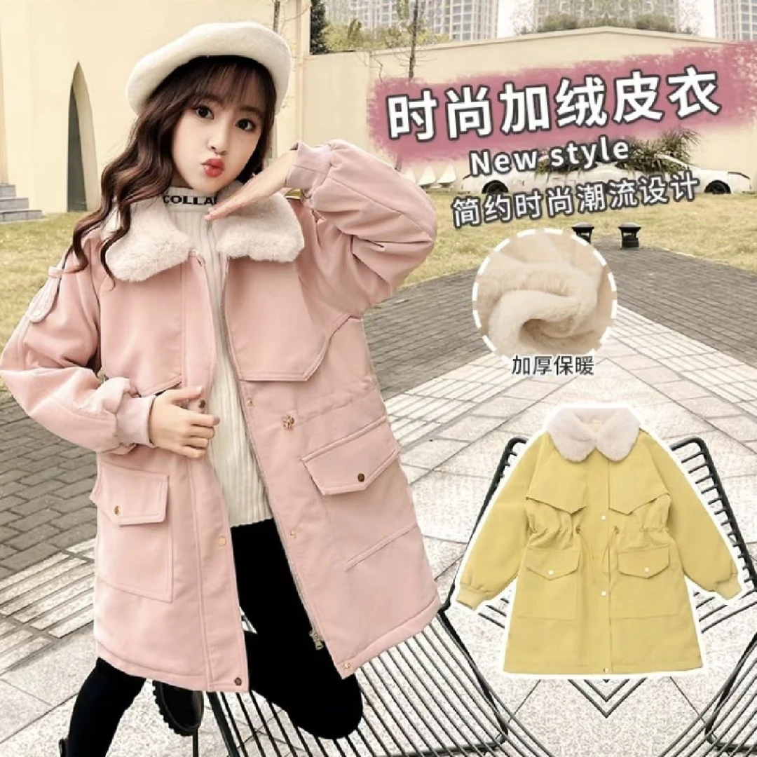 LCTYB[外套]女童英伦风腰部抽绳派克服棉衣2027