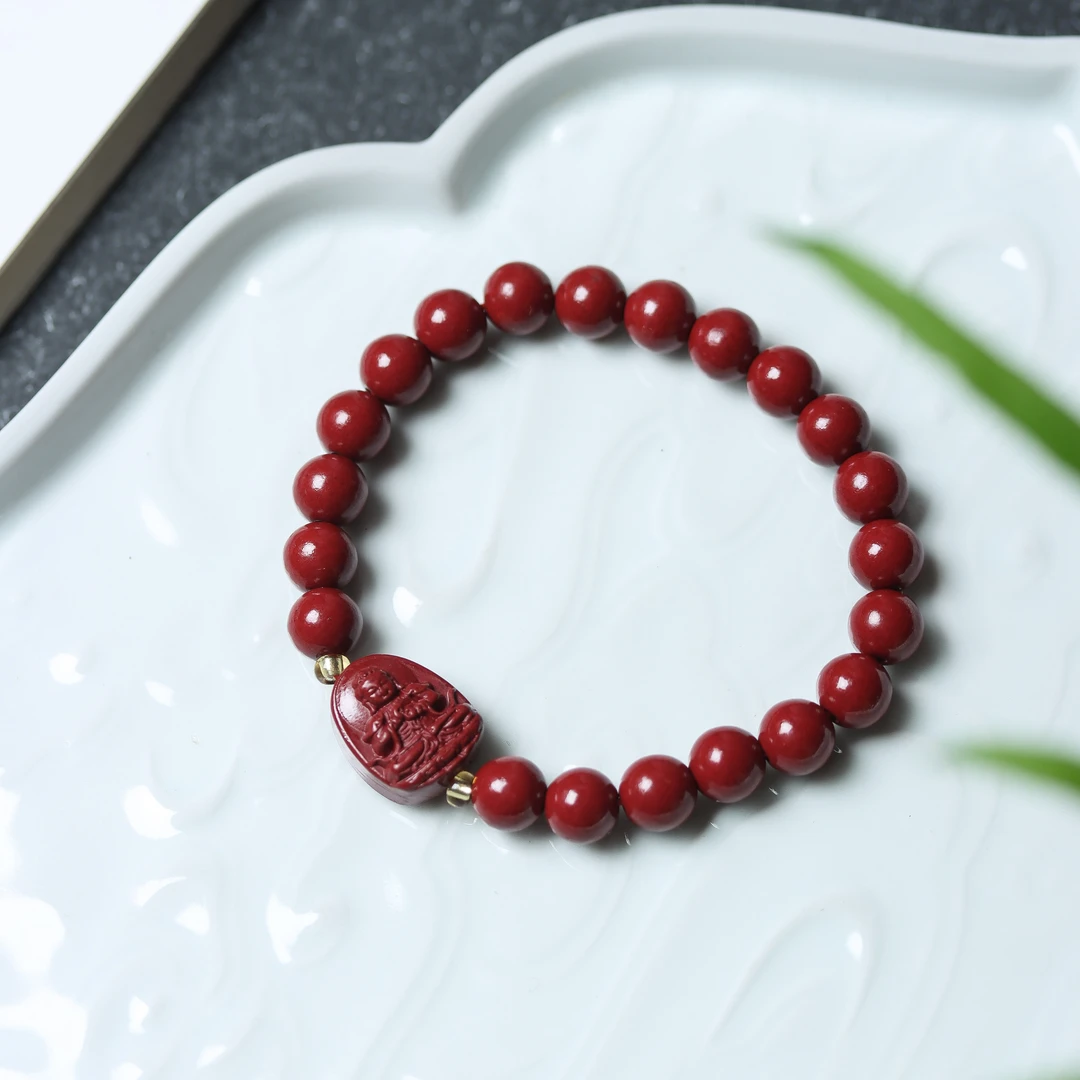 天然辰砂链接已开价  新粉福利·【南月】朱砂6MM宝宝佛单圈手串