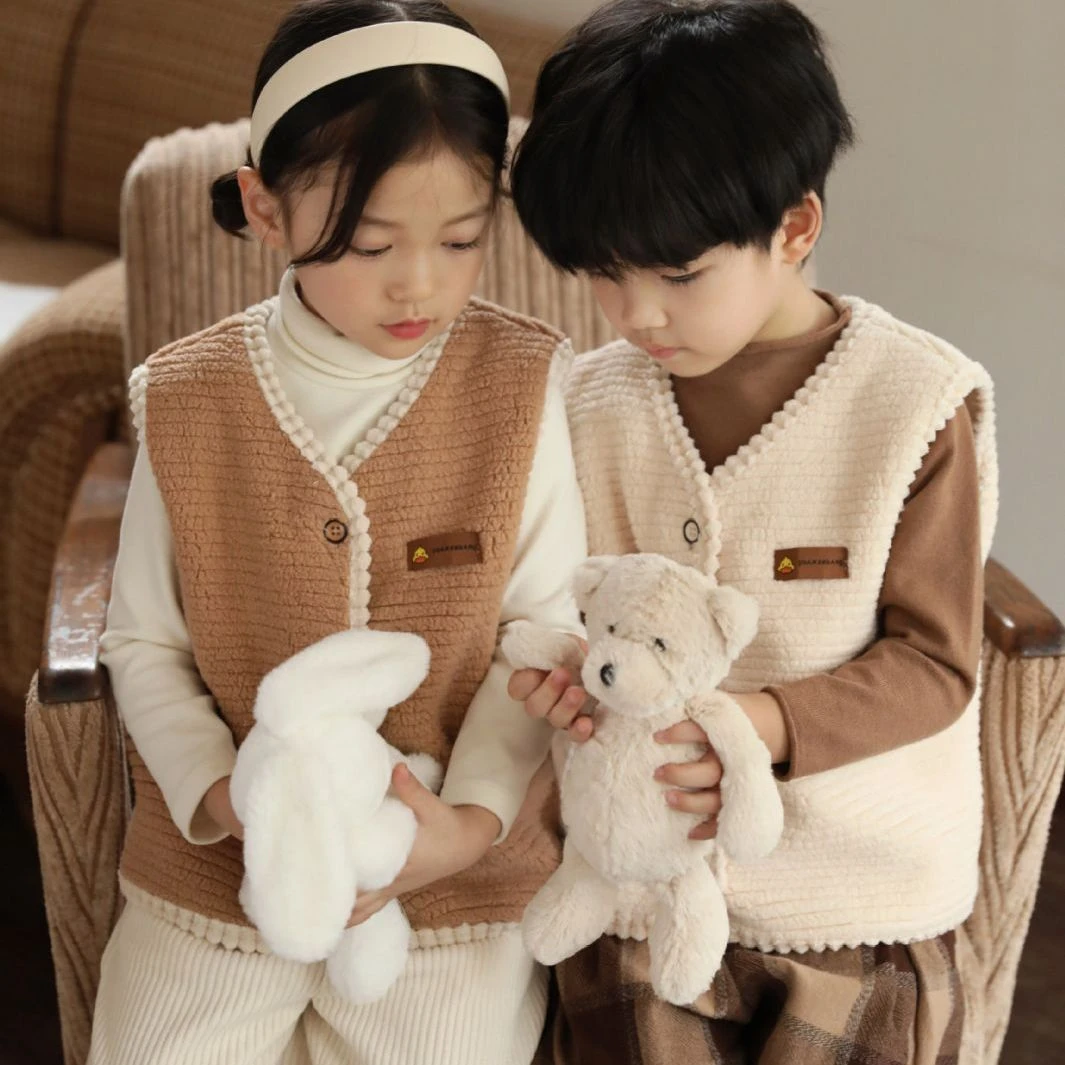 新款儿童保暖羊羔绒马甲秋冬季潮范男女童宝宝背心加厚外穿坎肩