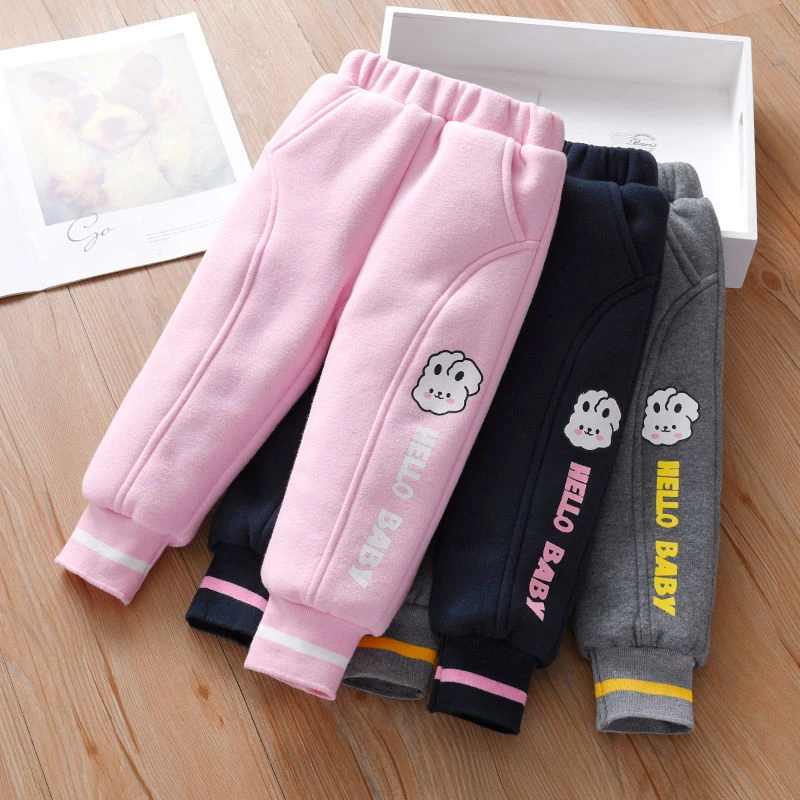 宝宝裤子加厚最新款秋冬婴儿裤子双层加绒保暖休闲裤女童洋气长裤