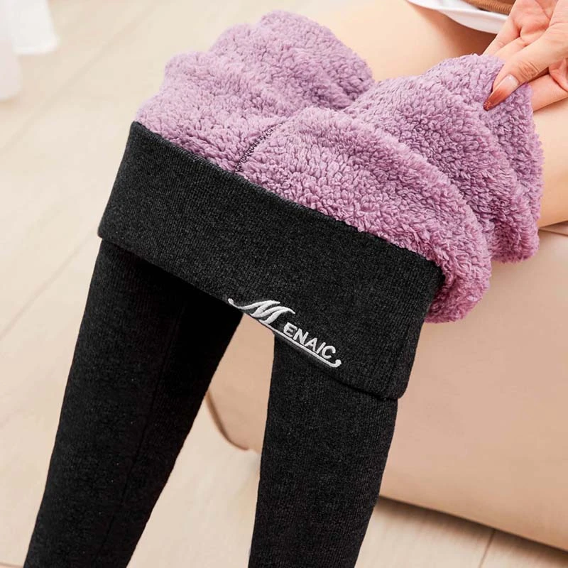 【特厚云朵绒】冬季高腰打底裤加绒女外穿螺纹加厚保暖小脚裤J