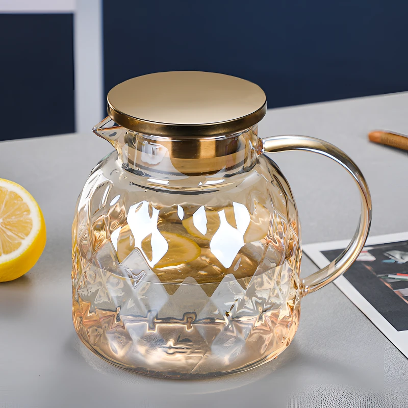 轻奢冷水壶夏家用客厅耐高温凉水壶大容量加厚玻璃水壶水杯套装