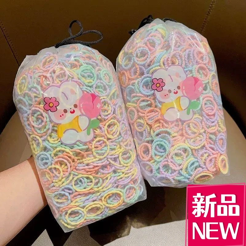 600条儿童发圈弹性好不伤发橡皮筋宝宝扎头发小女孩拇指发绳头绳