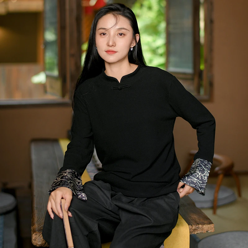 女装2024秋冬新款新中式半高领德绒打底衫可外穿保暖内搭国风上衣
