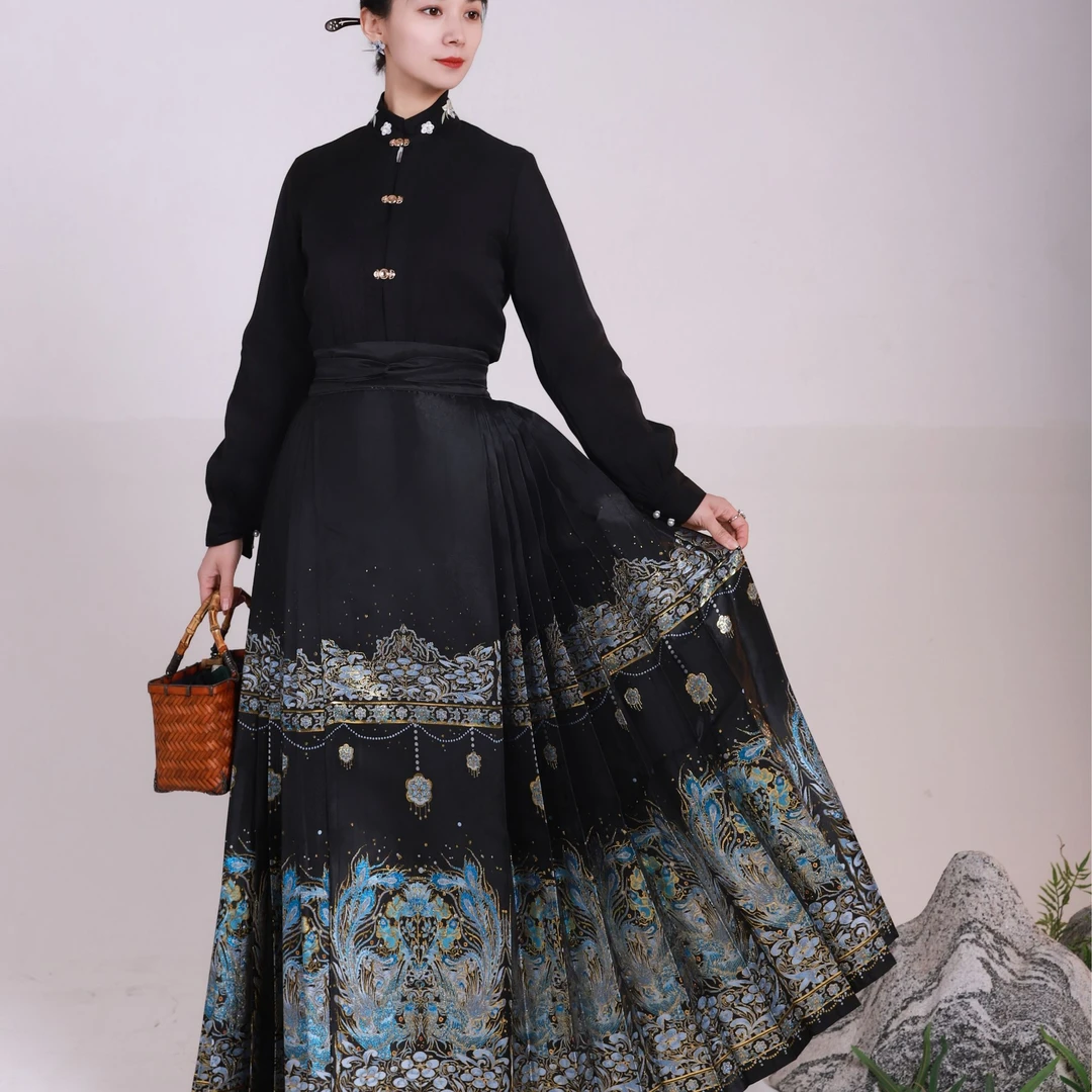 洛如嫣【双凤】汉服马面裙复古日常汉元素重工民族风传统中国风女