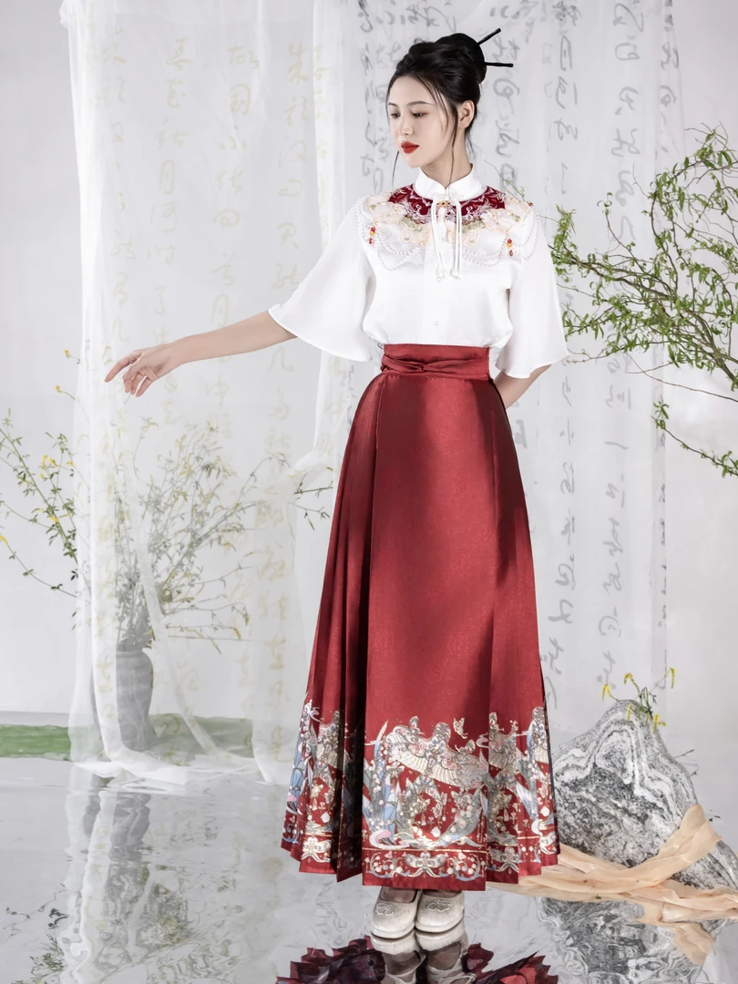 洛如嫣【纸鸢铃兰】马面裙配套上衣夏季日常通勤新中式国风汉服