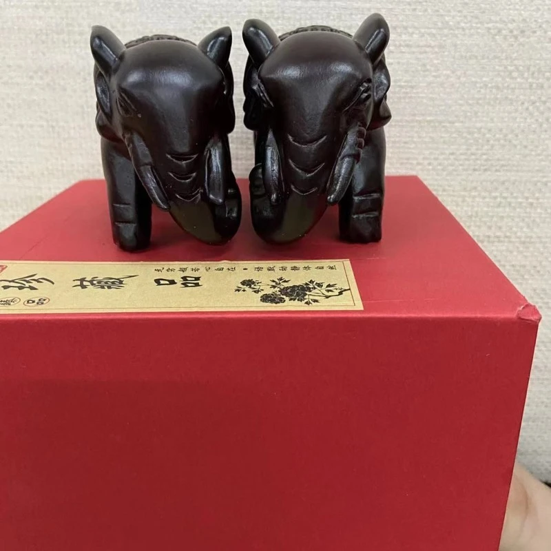 黑T木福财象一对 长10宽5 XL0227
