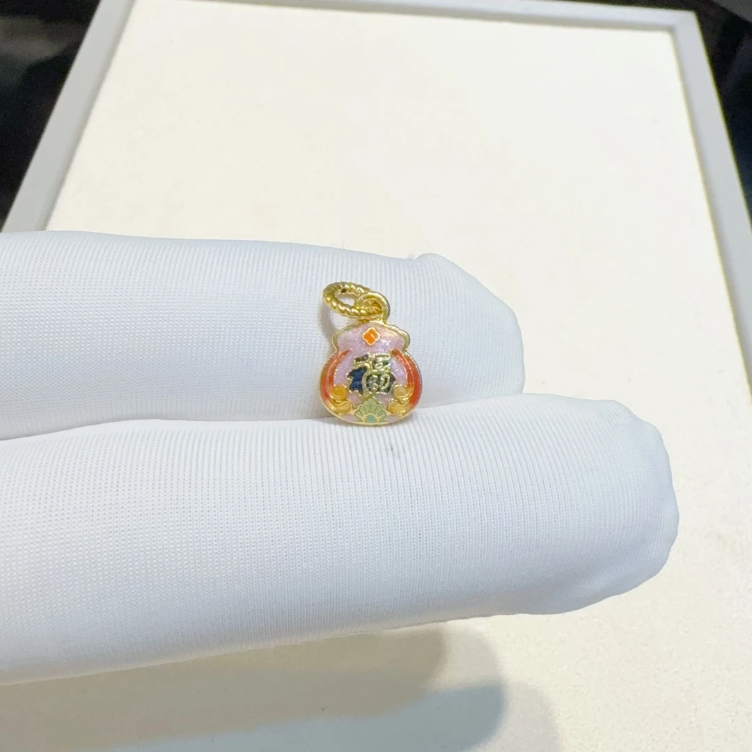 足金999珐琅福袋小提溜