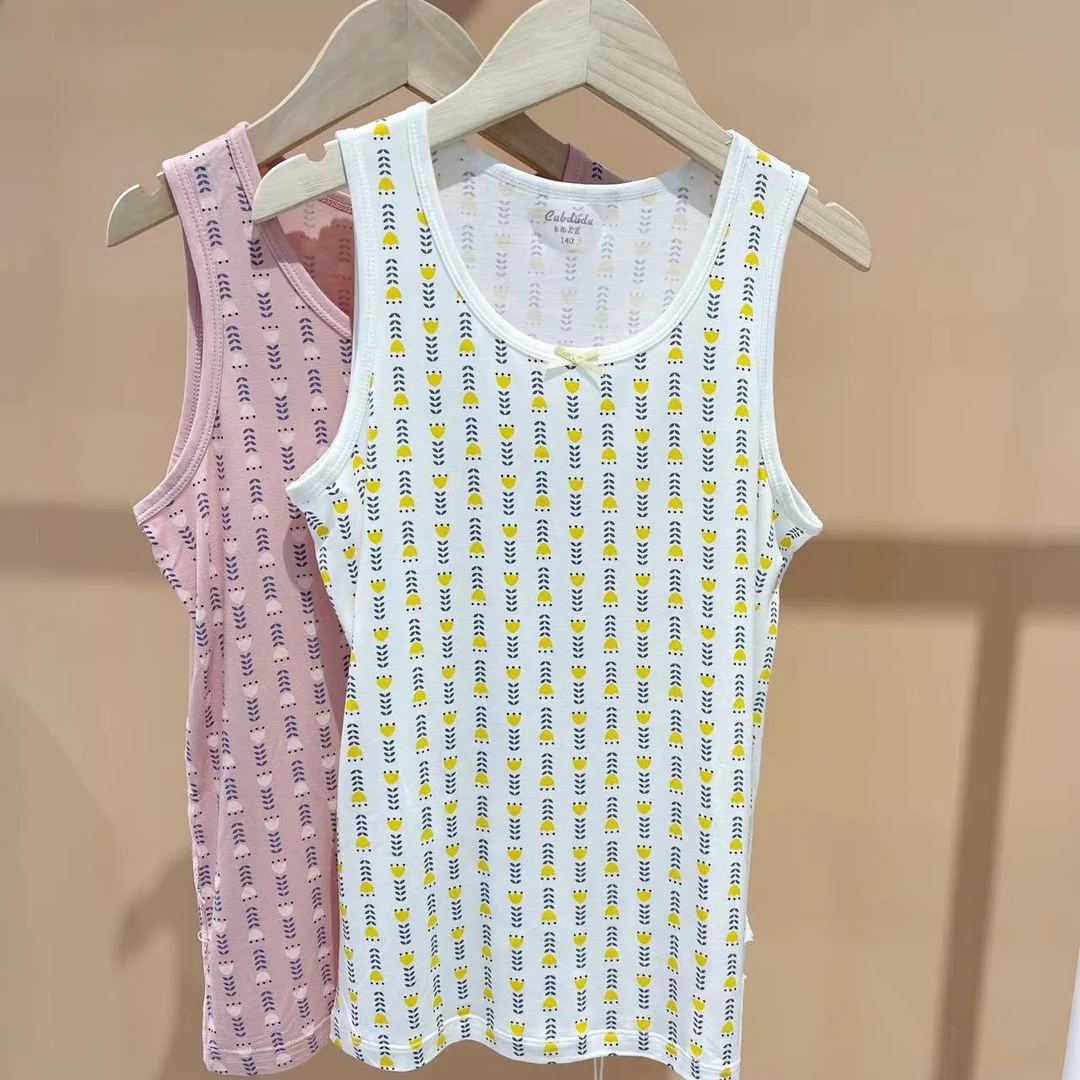 无袖背心儿童宝宝透气满印碎花圆领舒适女童背心953898/HC
