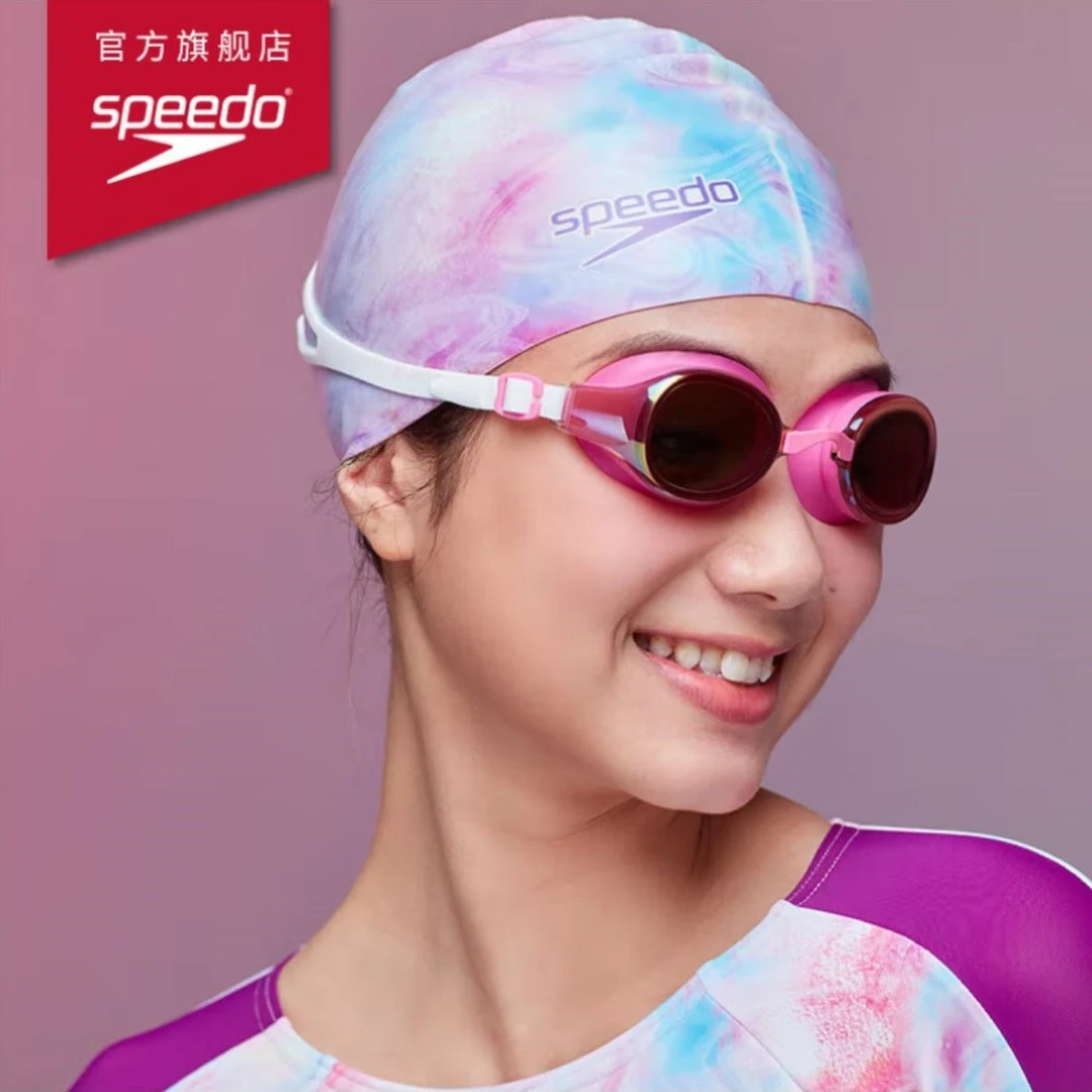 Speedo速比涛泳镜女款不勒头高清防水防雾镀膜高颜值成人胶圈游泳