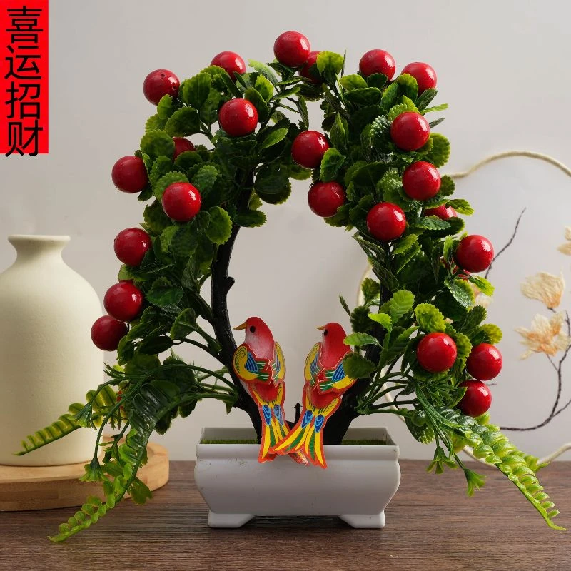 仿真花仿真发财假花塑料盆栽盆景客厅装饰富贵酒柜植物摆件摆设