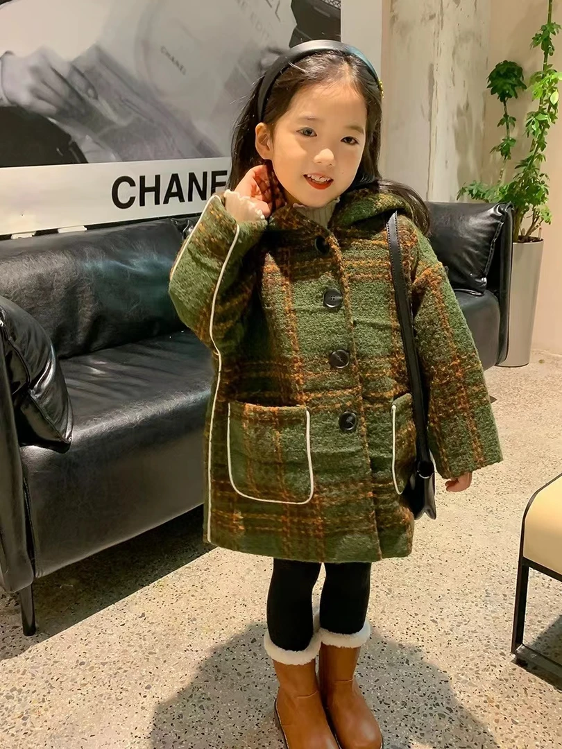 （LAOHE）WT-6982儿童春秋时尚立领撞色拼色百搭春款呢外套休闲中童