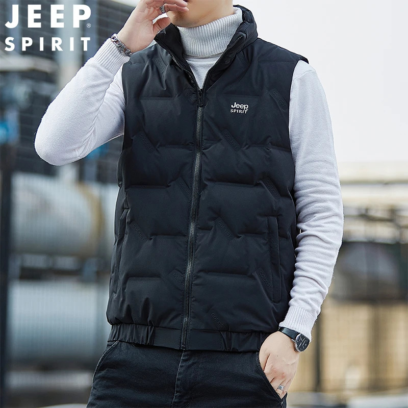 JEEPSPIRIT吉普马甲秋冬新款防风保暖马甲休闲百搭背心
